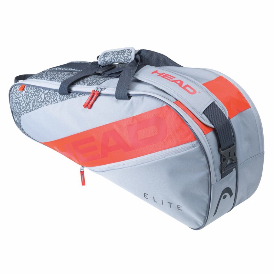 Tennis Bags * | Best Sale Head Elite 6R Combi Racket Bag Grey Orange