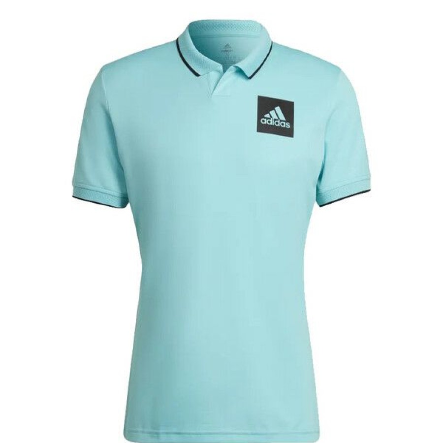 Tennis Clothing * | Outlet Adidas Men'S Paris Freelift Polo Pulse Aqua