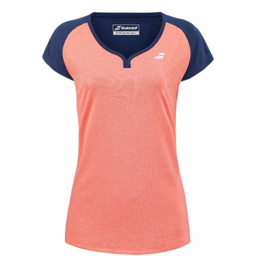 Tennis Clothing * | Cheapest Babolat Women'S Play Cap Sleeve Top Fluo Strike Estate Blue