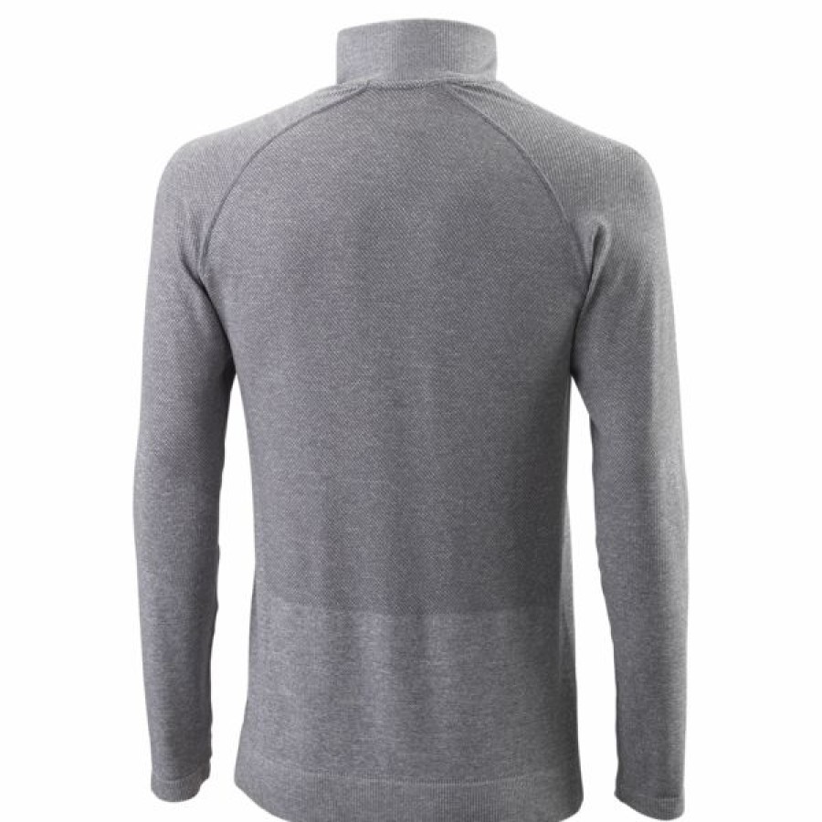 Tennis Clothing * | Wholesale Wilson Men'S Seamless 1/4 Zip Sweater Dark Grey