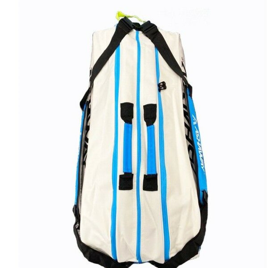 Squash Bags * | Cheap Ashaway Triple 9 Racket Bag White/Sky Blue