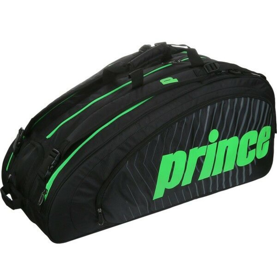 Tennis Bags * | Best Sale Prince Tour Challenger 9 Racket Bag Black Green