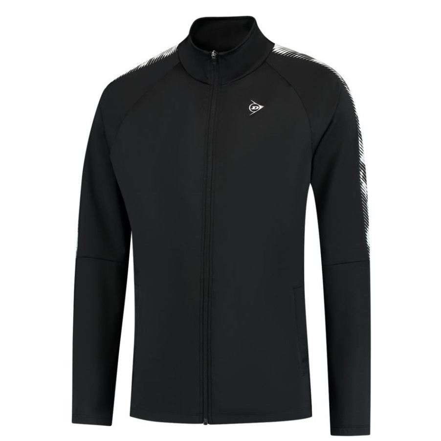 Tennis Clothing * | Outlet Dunlop Men'S Practice Tracksuit Jacket Black