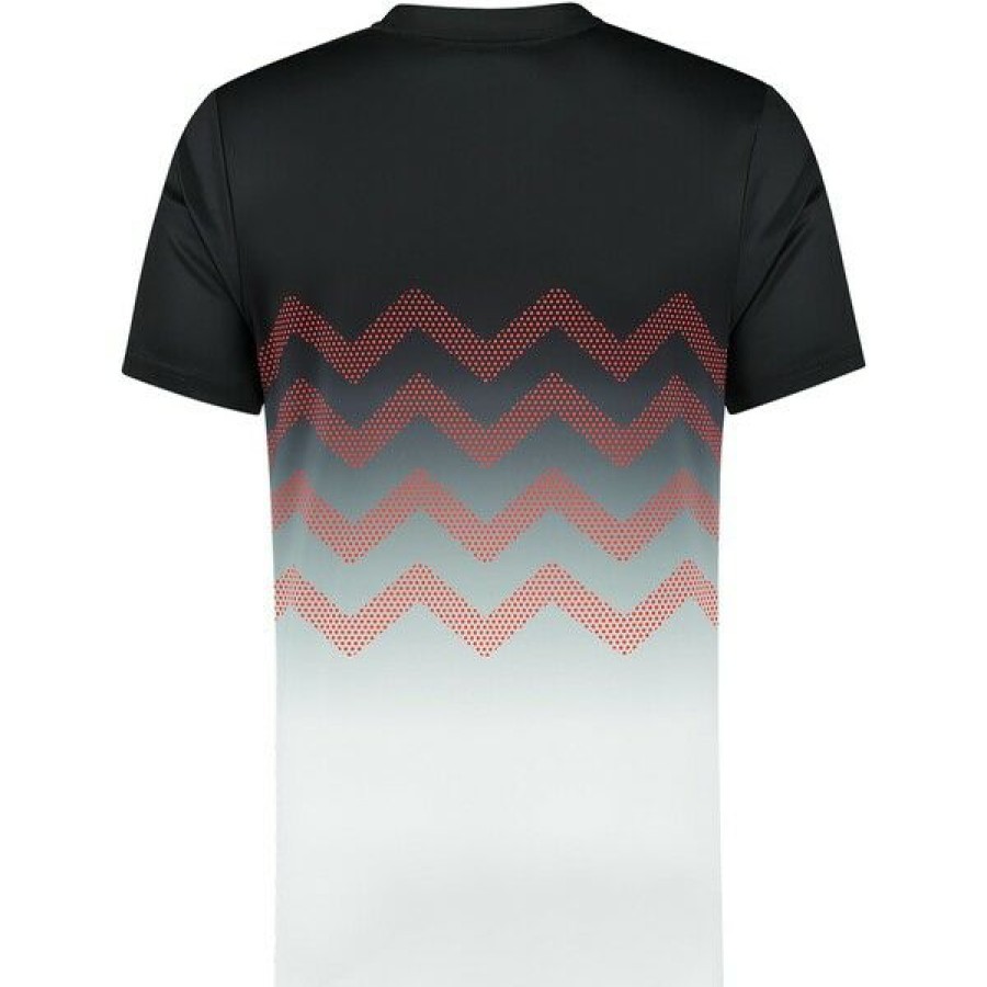 Tennis Clothing * | Best Pirce K-Swiss Men'S Hypercourt Print Crew Tee 2 Jet Black White