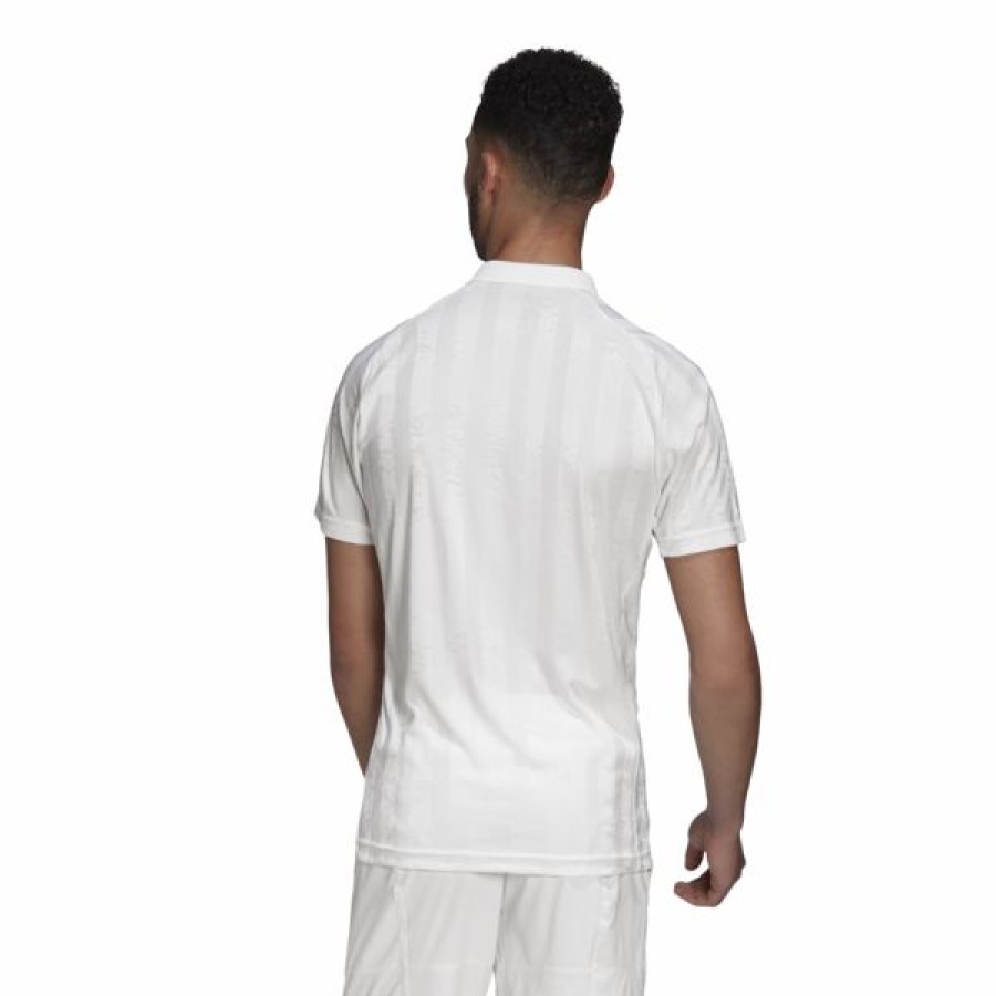 Tennis Clothing * | Brand New Adidas Men'S Freelift Tennis Polo Engineered White