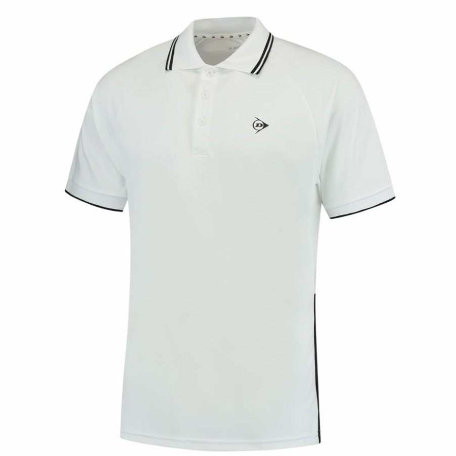 Tennis Clothing * | Brand New Dunlop Men'S Club Polo 2022 White Black