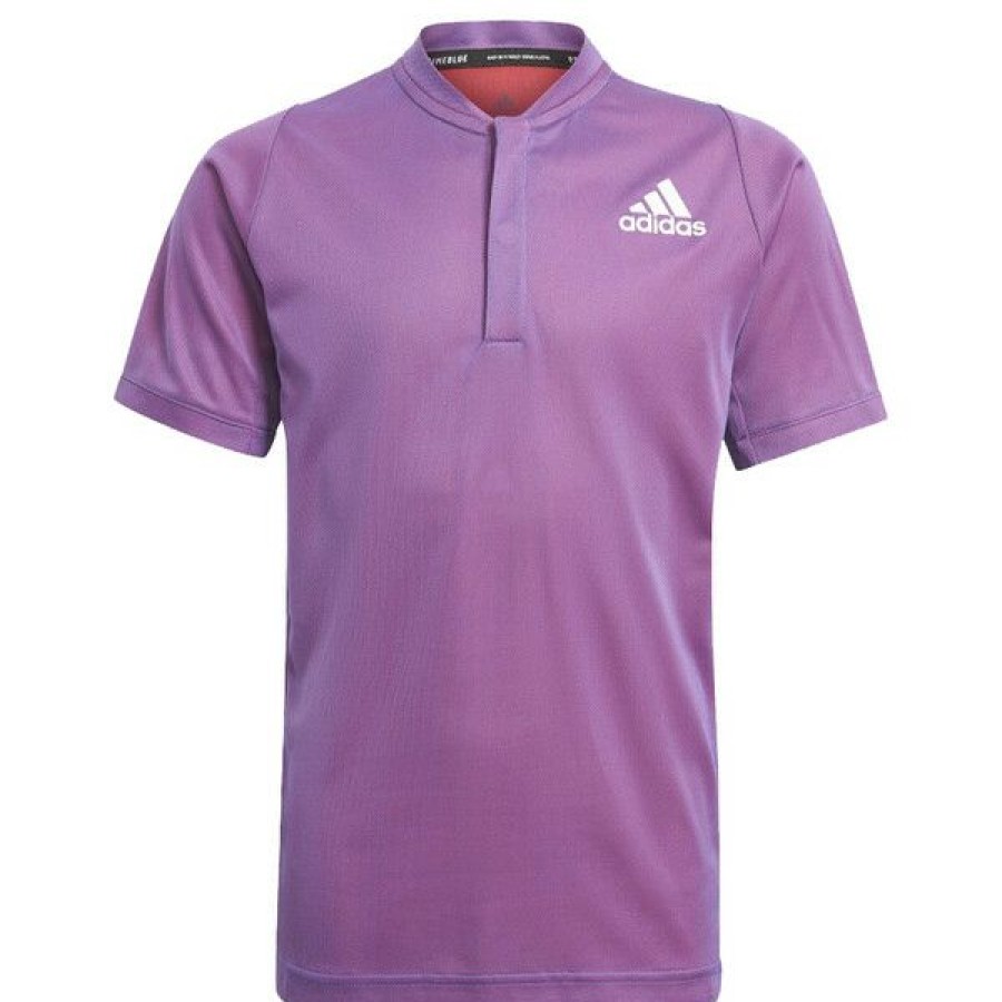 Junior Tennis Clothing * | New Adidas Boys Freelift Polo Primeblue Purple