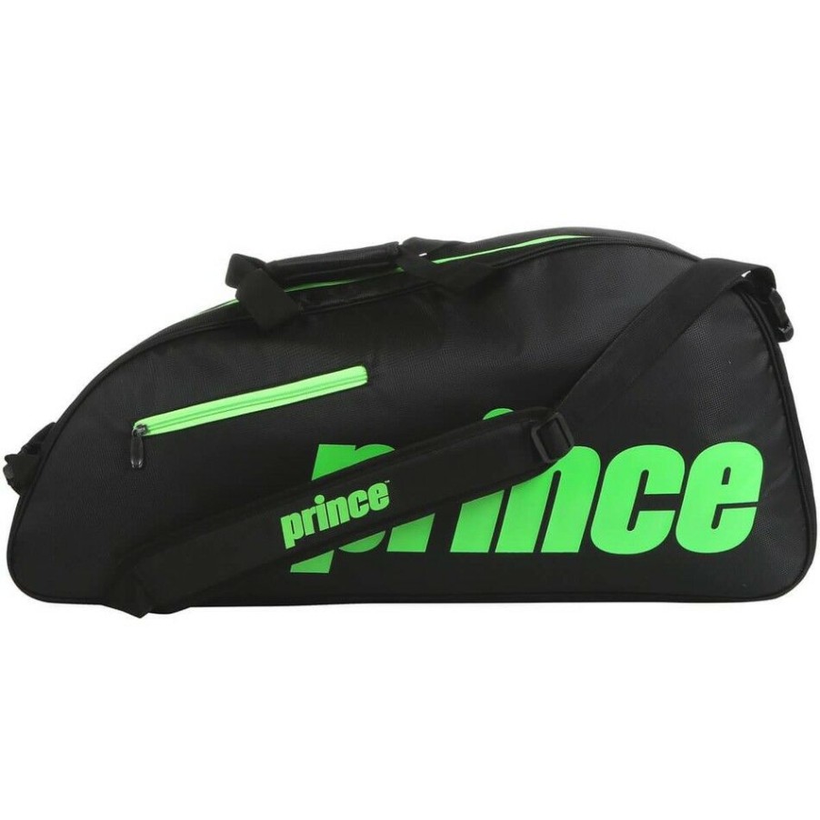 Tennis Bags * | Promo Prince Thermo 3 Racket Bag Black Green