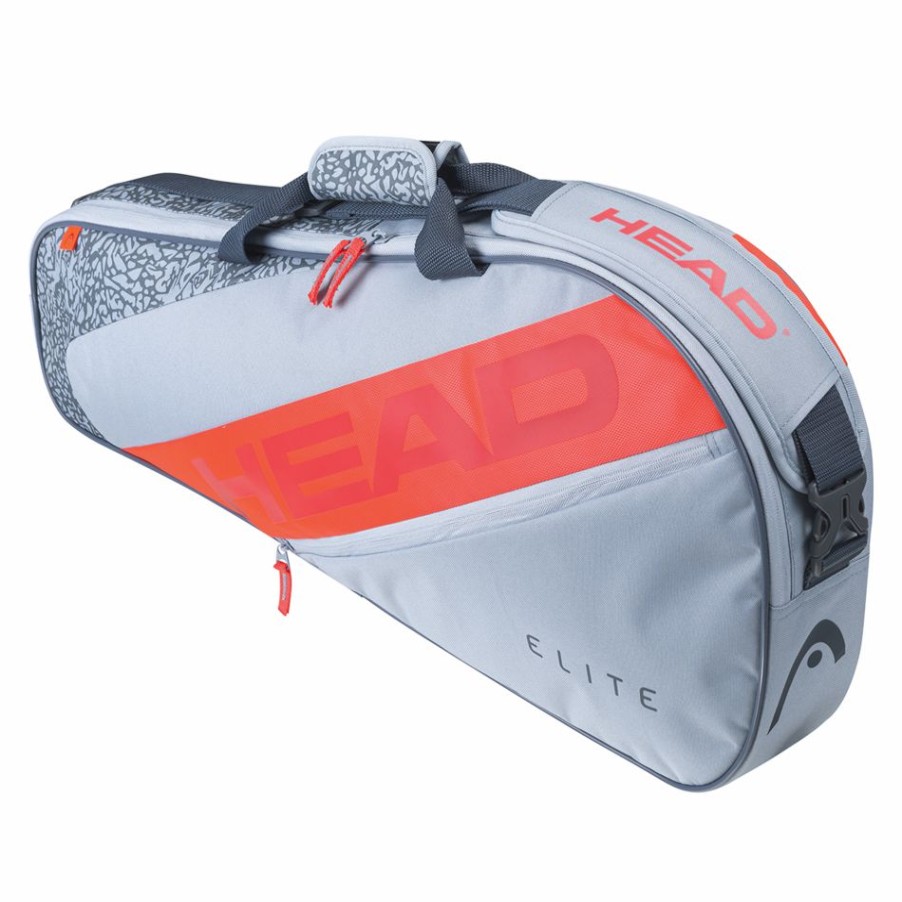 Tennis Bags * | Brand New Head Elite 3 Racket Bag Grey Orange