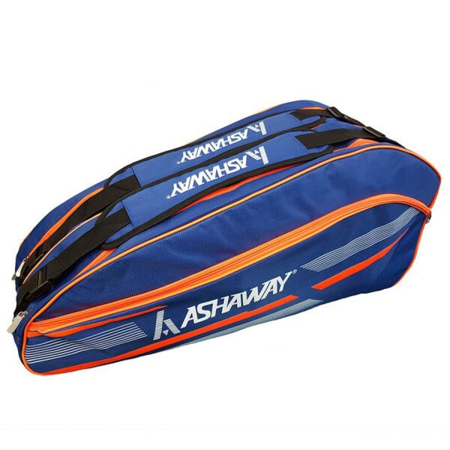 Squash Bags * | Cheapest Ashaway Thermo Atb866 6(Double) Racket Bag Blue Orange