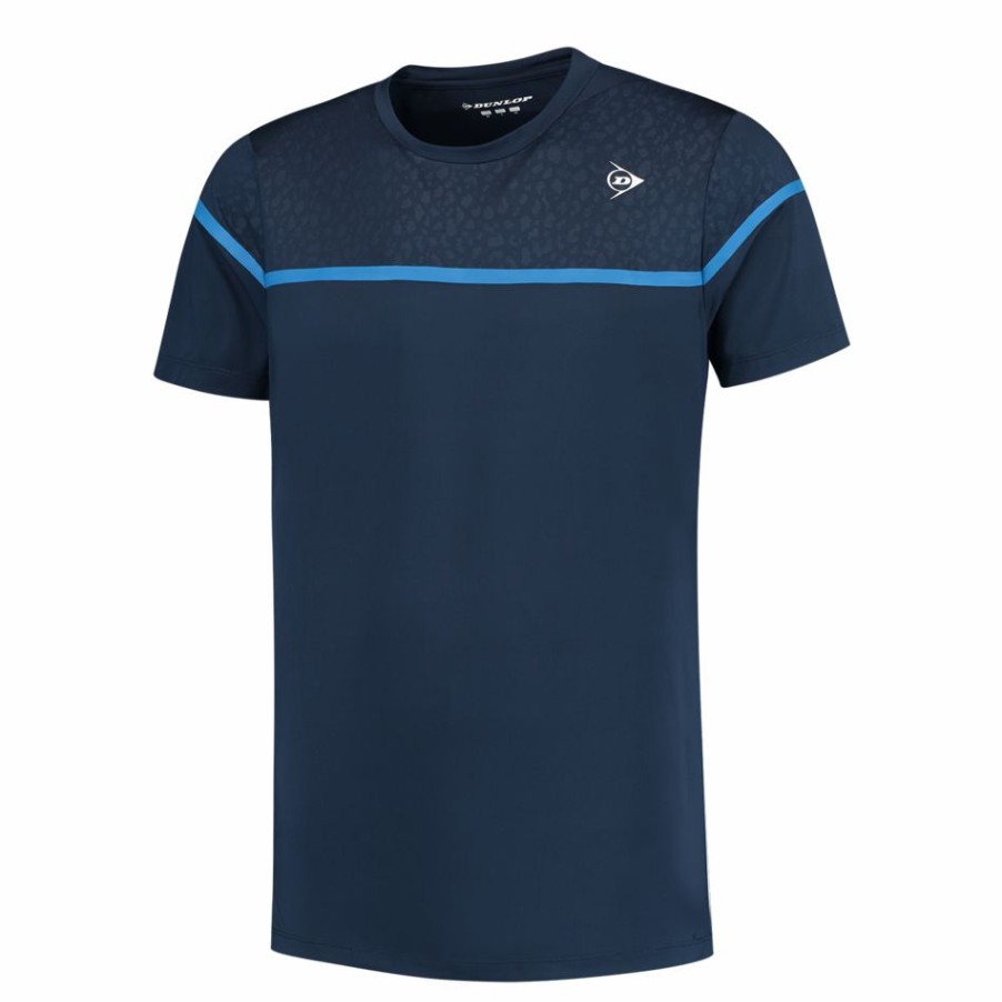 Tennis Clothing * | Deals Dunlop Men'S Game Tee 2 Navy