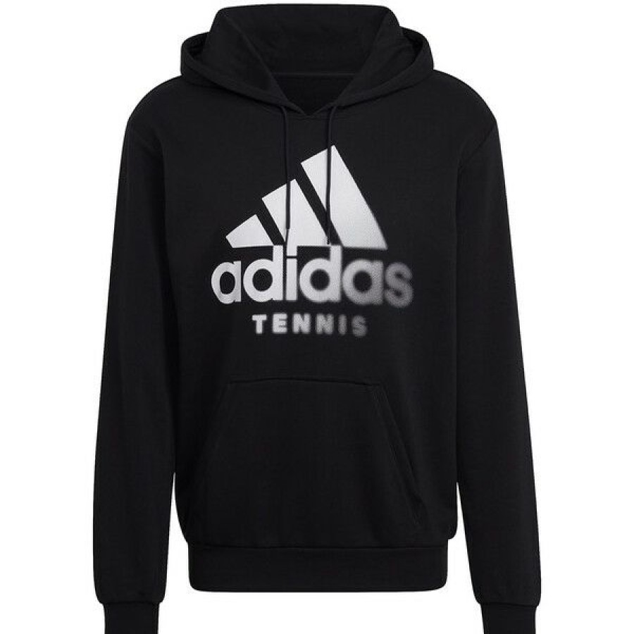 Tennis Clothing * | Best Deal Adidas Men'S Tennis Graphic Hoodie Black