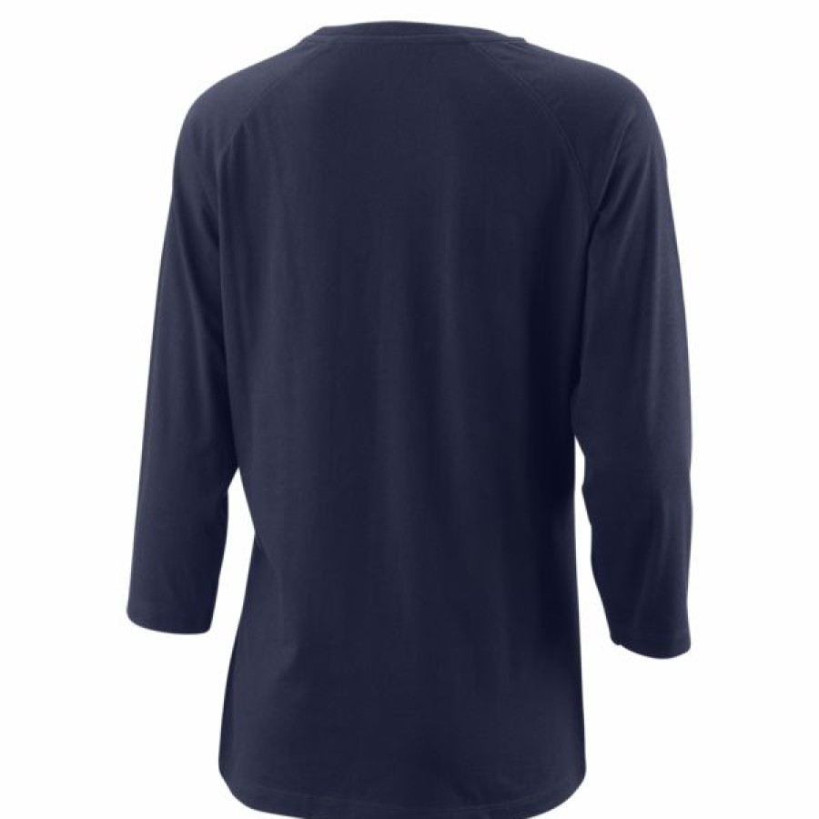 Tennis Clothing * | Deals Wilson Women'S Team Ii 3/4 Sleeve Tech Tee Team Navy