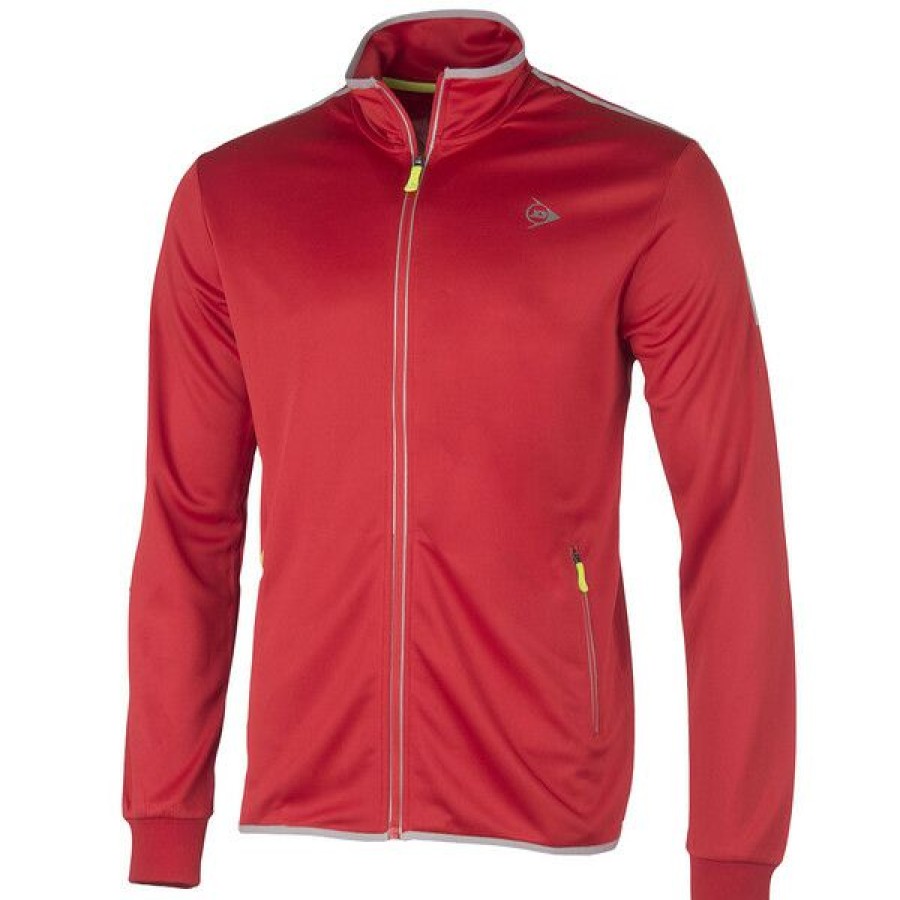 Tennis Clothing * | Flash Sale Dunlop Men'S Club Knitted Jacket Red