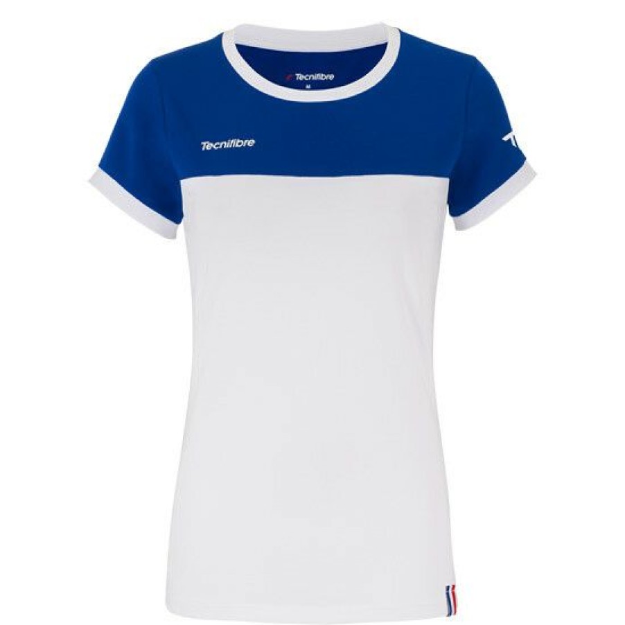 Tennis Clothing * | Flash Sale Tecnifibre Ladies F1 Stretch T-Shirt Royal Blue