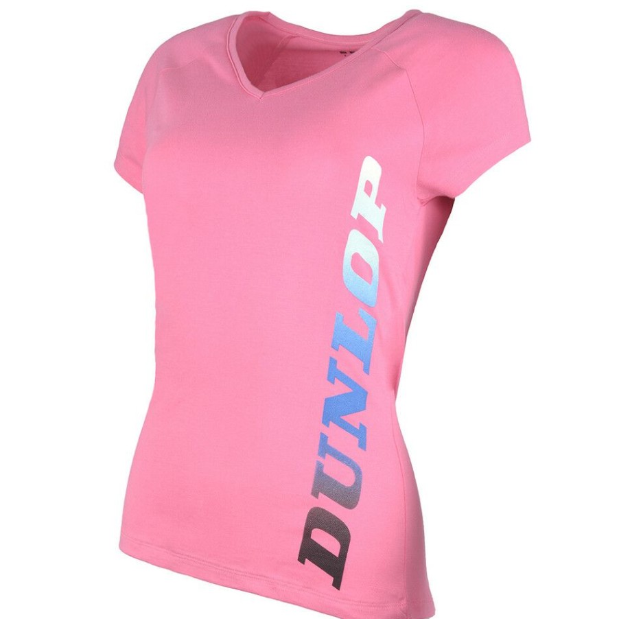 Tennis Clothing * | Best Sale Dunlop Women'S Essential Crew Tee Carmine Rose