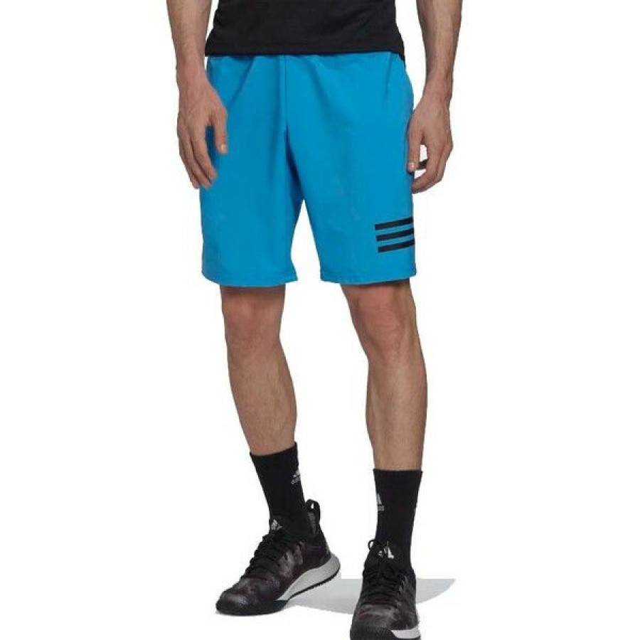 Tennis Clothing * | Outlet Adidas Men'S Club 3 Stripe Short Pulse Blue