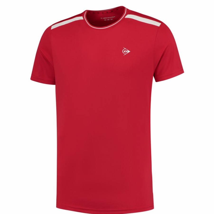 Tennis Clothing * | Cheap Dunlop Men'S Club Crew Tee 2022 Red White